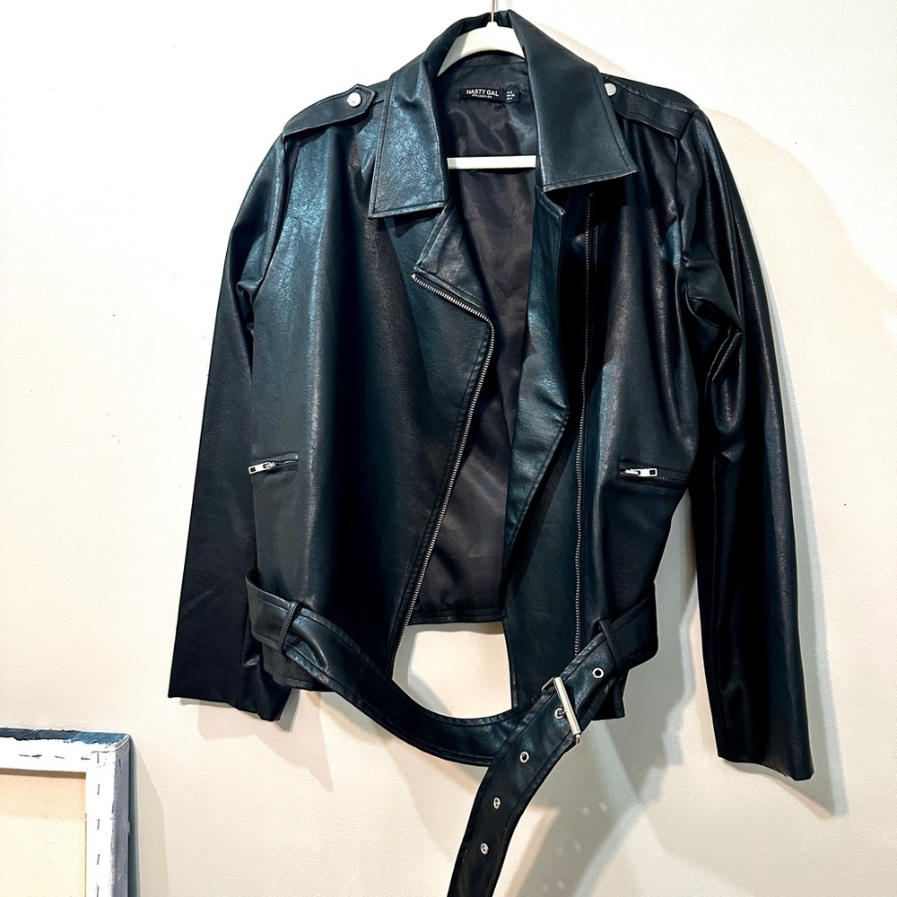 Nasty Gal Black Leather Moto Jacket